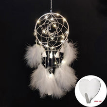 Load image into Gallery viewer, Wall Dreamcatcher  Led Handmade Feather Dream Catcher Braided Wind Chimes Art For Dreamcatcher Hanging Car Home Decoration