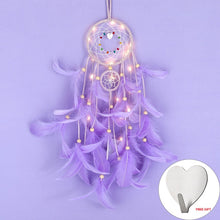 Load image into Gallery viewer, Wall Dreamcatcher  Led Handmade Feather Dream Catcher Braided Wind Chimes Art For Dreamcatcher Hanging Car Home Decoration