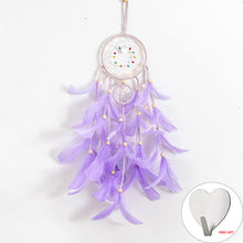 Load image into Gallery viewer, Wall Dreamcatcher  Led Handmade Feather Dream Catcher Braided Wind Chimes Art For Dreamcatcher Hanging Car Home Decoration