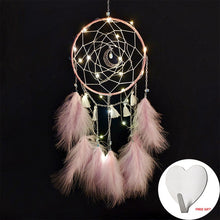 Load image into Gallery viewer, Wall Dreamcatcher  Led Handmade Feather Dream Catcher Braided Wind Chimes Art For Dreamcatcher Hanging Car Home Decoration