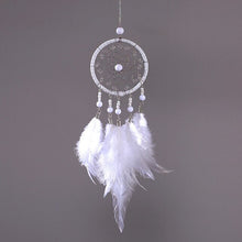 Load image into Gallery viewer, Girl Heart Dream Catcher National Feather Ornaments Lace Ribbons Feathers Wrapped Lights Dreamcatcher