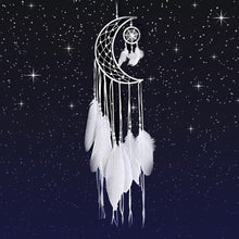 Load image into Gallery viewer, Girl Heart Dream Catcher National Feather Ornaments Lace Ribbons Feathers Wrapped Lights Dreamcatcher